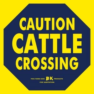 BK Products - Vorsicht Viehüberquerung NEU Stahlschild: 24" Durchmesser Quadrat Made in USA - Bild 1 von 1