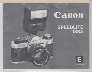 CANON SPEEDLITE 188A OWNER'S INSTRUCTION MANUAL # 20 - Picture 1 of 1