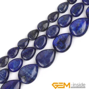 Blauer Lapislazuli Edelstein Tropfperlen für Schmuckherstellung 15 Zoll 8 mm 10 mm 12 mm 14 mm - Bild 1 von 34