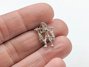 Vintage 925 Sterling Silver Chinese Water Bearer Charm Pendant Bracelet Necklace - Picture 1 of 6