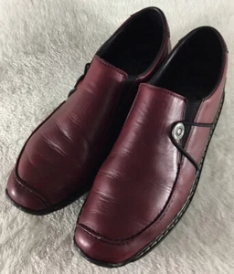 Rieker Women’s Anti-Stress Driving Moccasins Burgundy Leather Size EUR 39 / US 8 - Picture 1 of 10