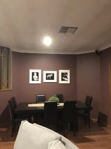 Dining table and chairs purchased from Freedom, dark timber colour, 2.2m x 1.1m - Picture 1 of 6