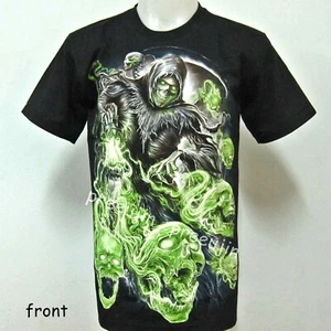 Grim Reaper Skull Soul Tattoo Glow In The Dark T-Shirt G69 Size M-XL - Picture 1 of 5