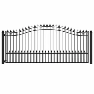 ALEKO Garden Yard Steel St. Louis Style 12 ft Single Swing Driveway Gate Black - Picture 1 of 12