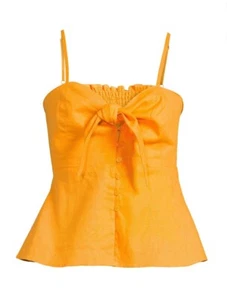 SOFIA VERGARA Women’s Size M Tie Front Knot Peplum Top • Cadmium Yellow - Picture 1 of 7