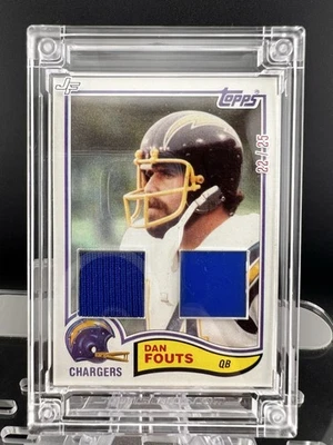 Dan Fouts - 2025 Jersey Fusion Football Chargers Player Used Swatch # 22/25 - Image 1 of 4