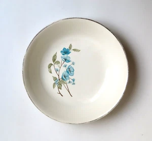 Tazón de sopa vintage con patrón de amapola azul Sabin, platino 22kt, 7 1/2” de diámetro, EE. UU. - Imagen 1 de 4