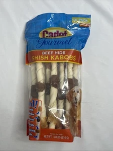 Cadet Gourmet Beef Hide Shish Kabob Dog Treats 1.8 Pound Natural Chew - Picture 1 of 7