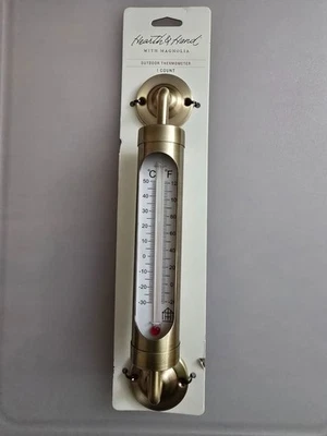 Termómetro de temperatura exterior de latón cepillado magnolia para hogar y mano montable en pared nuevo Foto 1 de 2