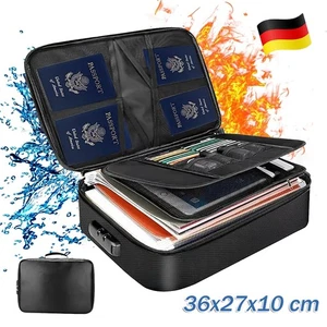 Feuerfeste Tasche Safe Wasserdicht Geld Datei Box Halter Etui wichtige Dokumente - Bild 1 von 17