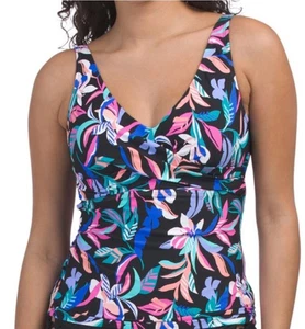 NEU Leilani Monterey Tankini Schwimmen Oberteil schwarz Blumenmuster mehrfarbig Gr. 10 - Bild 1 von 6