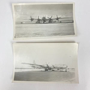 WWII B-29 Superfortress 2 Snapshot Photos Ground Crew Pacific Airfield 1940s VTG - Picture 1 of 17