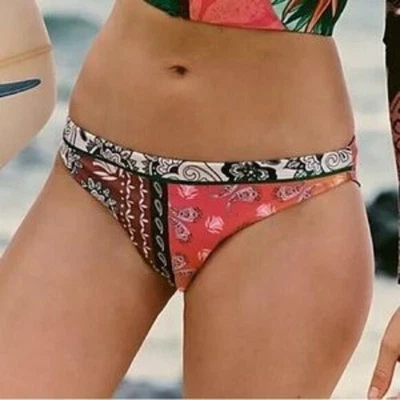 Agua Bendita Lola Free People bikini bottom swim low rise paisley pink new M - Image 1 of 4