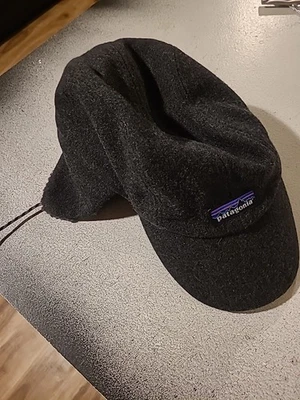 Patagonia Grey Recycled Wool Blend Sherpa Ear Flap Cap Trapper Hat - Image 1 of 4