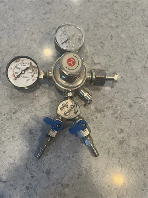 Regulador de cerveza de barril Kegco KC LH-542 usado, cromado Foto 1 de 3