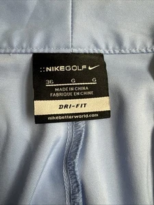 Nike Golf Shorts Men 36 Baby Blue Golf Flat Front Dri Fit Slight Stains/wear - Picture 1 of 9