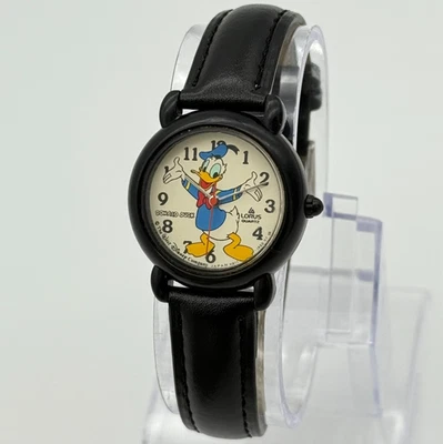 Винтажные женские часы LORUS Donald Duck, 24 мм, черный кожаный ремешок, V811-0450 - Изображение 1 из 4