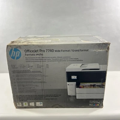 HP OfficeJet Pro 7740 Wide Format All-in-One Printer White Open Box/damged Box - Image 1 of 4