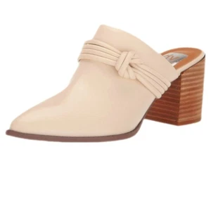 Dolce Vita Tabitha ivory faux leather stacked heel knot accent mule clogs 8.5 - Picture 1 of 15