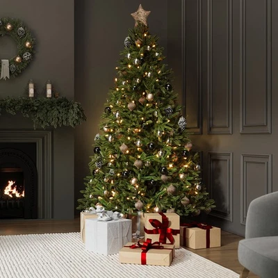 Charles Bentley Luxury Pre-Lit Faux Nordic Spruce Hinged Christmas Tree - Image 1 of 4