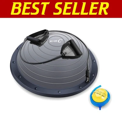 Durable Half Balance Ball - Compact Workout Trainer with Bands & Pump - 350 lbs - Image 1 of 4