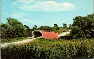Iowa Ponte Coperto Ponti Baci Valli Sceniche Cartolina d'epoca A3 - Foto 1 di 2