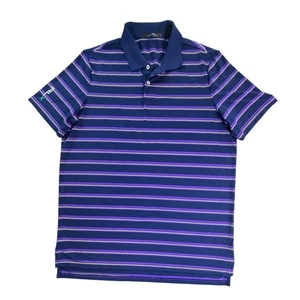RLX Ralph Lauren Golf Poloshirt gestreift lila marine weiß Herren Größe Large - Bild 1 von 8