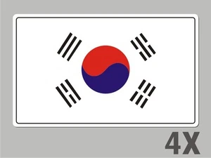 4 South Korea stickers flag decal bumper car bike emblem vinyl FL058 - Foto 1 di 1