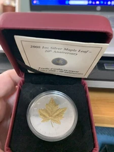 2008 Canada Silver Maple Leaf Proof 20th Anniversary w/COA and OGP - Picture 1 of 6