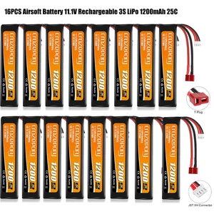 11,1V Airsoft Akku 3S LiPo 1200mAh 25C mit T-Plug Deans & JST XH für Airsoft - Bild 1 von 47