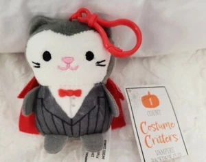 Cute 3.5" Vampire Cat Halloween Costume Critter Plush Clip-On - Picture 1 of 4