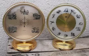VINTAGE RÉVEIL ET BAROMÈTRE LACLOCHE DÉCOR DE CAMION PUBLICITAIRE - Foto 1 di 7