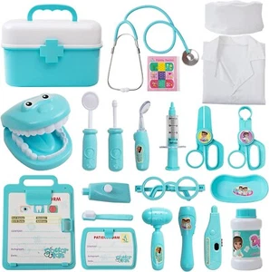 27Pcs Doctor Medical Pretend Play Kit with Real Stethoscope for Kids Toy Tools - Picture 1 of 8
