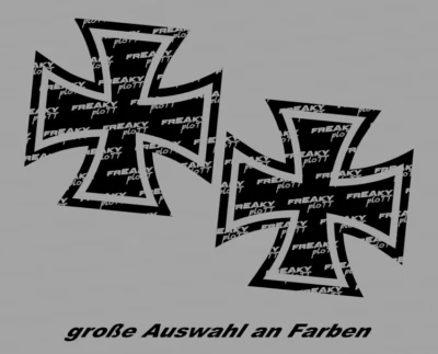 2x Iron Cross Kreuz Aufkleber Auto Tuning Motorrad Bike Helm JDM Oldschool
