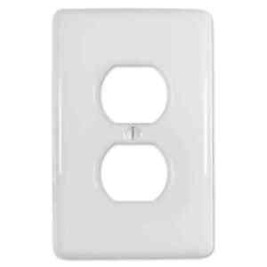 Metro White Porcelain Switchplate Ceramic Wall Plate Outlet Light Switch Cover