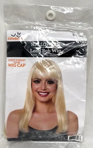 Peluca Bob Larga Sintética Rubia Para Mujer de Halloween ~ Manera de Celebrar Sellada ¡Nueva! - Imagen 1 de 3