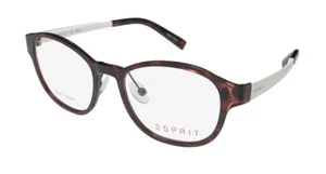 NEW ESPRIT 17518 EYEGLASSES ROUND 48-17-135 545 WOMENS PLASTIC BROWN FULL-RIM - Picture 1 of 8