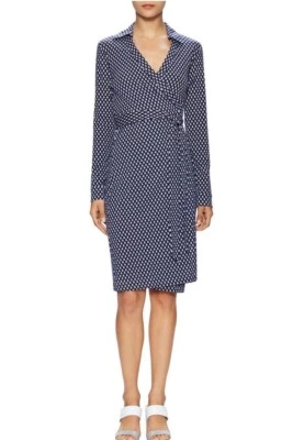 nwt Diane von Furstenberg Jeanne Cotton Wrap Dress Zomba Mini Midnight 8 - Image 1 of 4