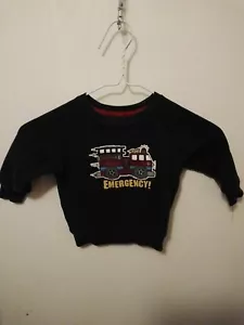 Jumping Beans dunkelblau Feuerwehrauto Sweatshirt 12 Monate - Bild 1 von 2
