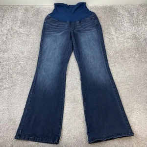 American Star Original Boot Jeans Women's Maternity Size L Blue Ultra Low Rise - Picture 1 of 9