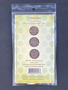 Unity Stamp Co Circle Sentiments Red Rubber Itty Bitty Best Wishes Thank You - Picture 1 of 3