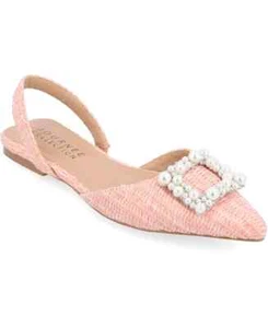 Journee Collection Women's Hannae Embellished Flats, Pink, 8M - Picture 1 of 5
