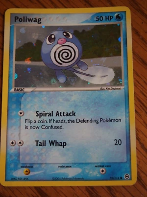 2004 Pokemon Ex Fire Red  Leaf Green Poliwag foil card, mint condition - Image 1 of 4