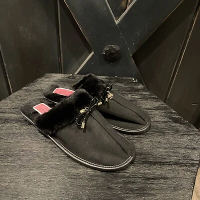 Zapatillas Kate Spade Lacey Negras Imitación Gamuza Dije Pala Dorada K3201 Talla 8M Nuevas sin Caja Foto 1 de 4