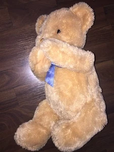 Kuschelwuschel Karstadt Teddybär Plüschtier Kuscheltier Braun Magnet Nase Blau - Imagen 1 de 5