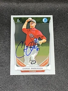 Chase Anderson Arizona Diamondbacks 2014 Bowman prima carta autografa firmata #BCP62 COA - Foto 1 di 3