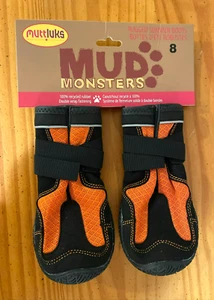 New Muttluks Mud Monsters Orange Size 8 Dog Shoes Boot Booties Large - Picture 1 of 2