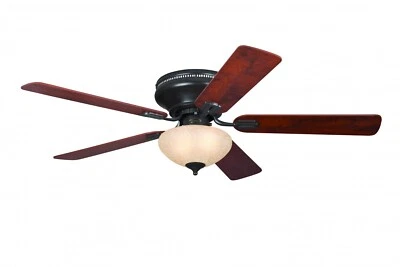 Flat Ceiling Fan Lamp with Pull Cord Everett Espresso / Apple Wood 132 CM - Image 1 of 4