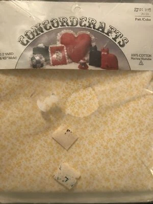 Concord Crafts Yellow Floral Fabric Cotton 1/2 Yd X 44” Wide Quilting New NIP - Image 1 of 4