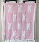 Koala Baby Pink Bunny Blanket White Chenille Soft Sweater Knit Reversible Easter